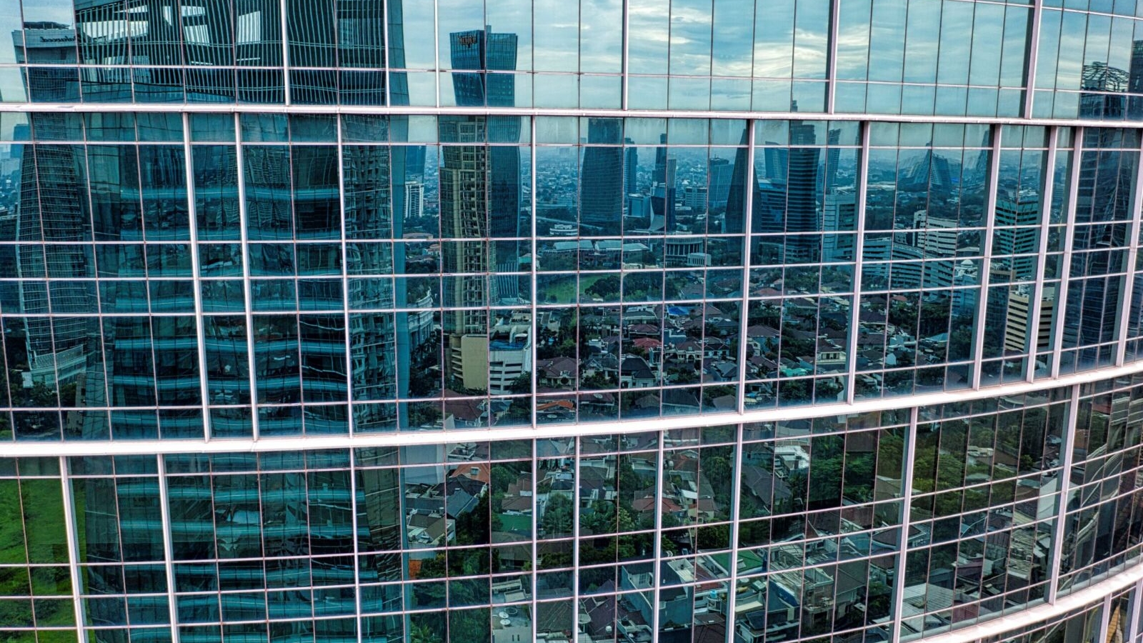 Aerial view of Dubai business district