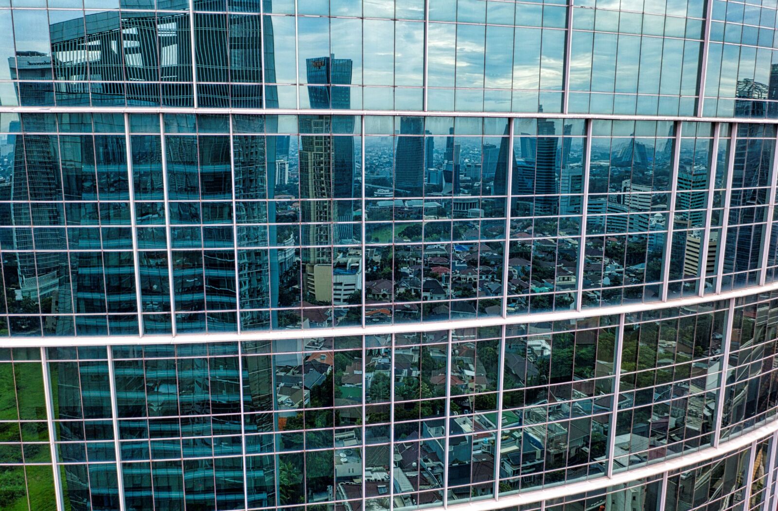 Aerial view of Dubai business district